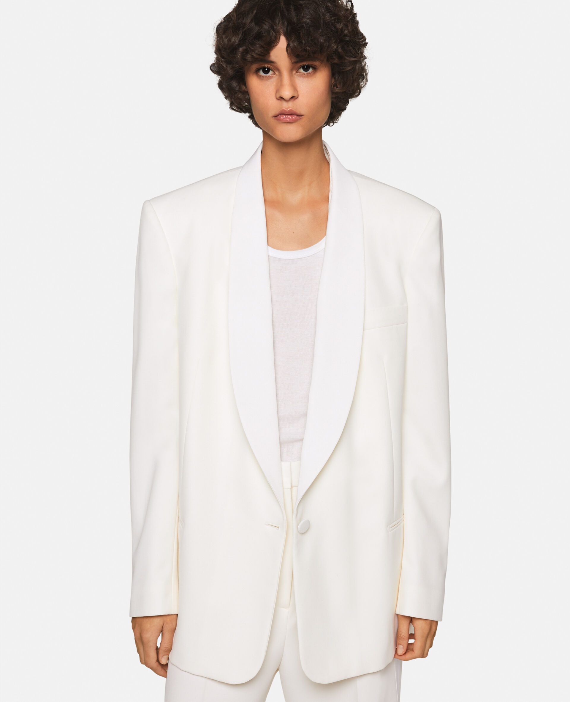 Wool Blazer with Shawl Lapels - 5