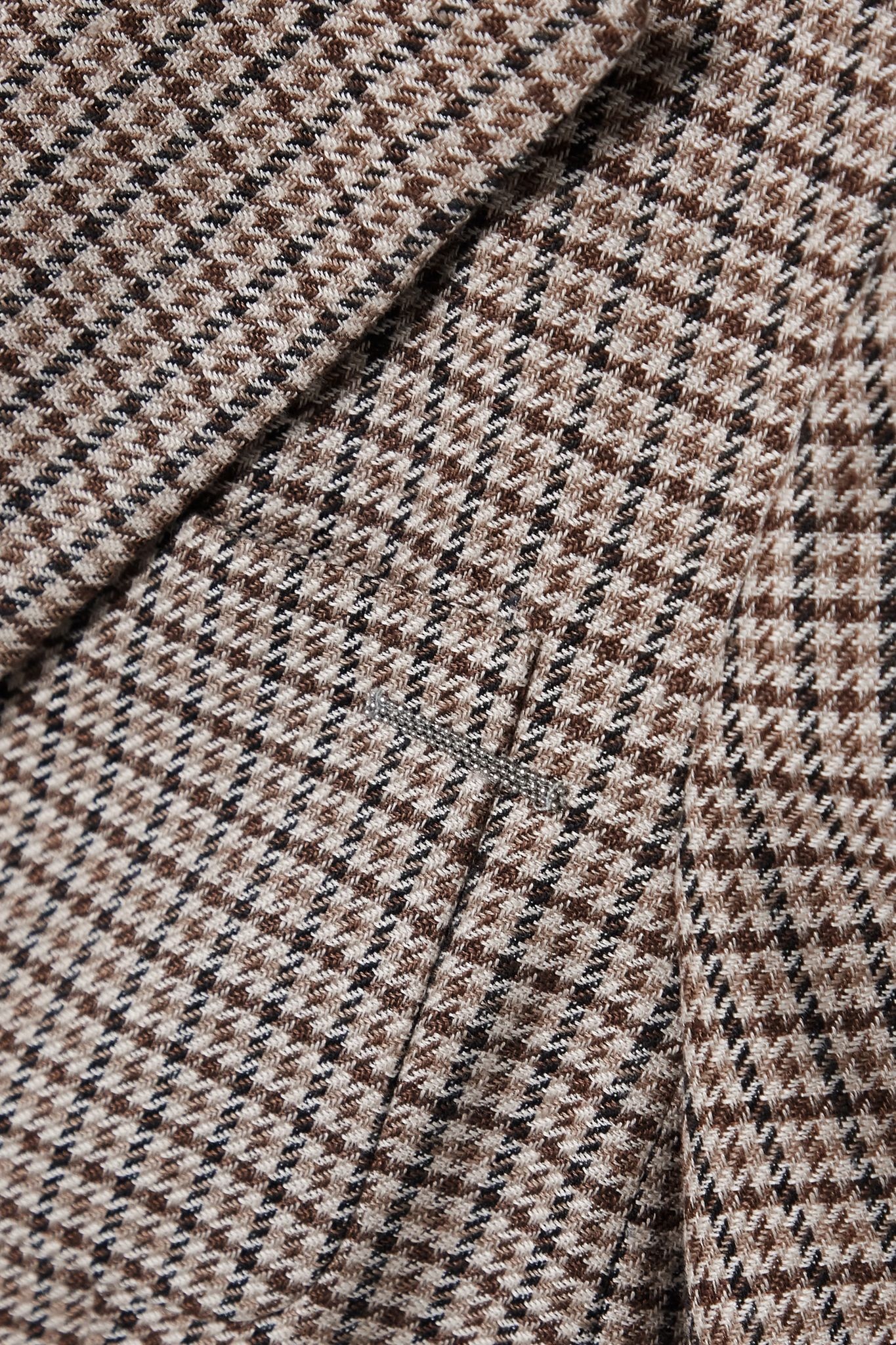 Houndstooth linen, wool and silk-blend blazer - 5