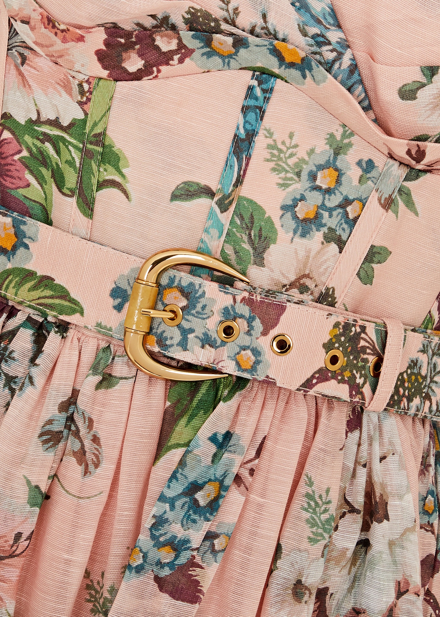 Matchmaker floral-print linen-blend midi dress - 5