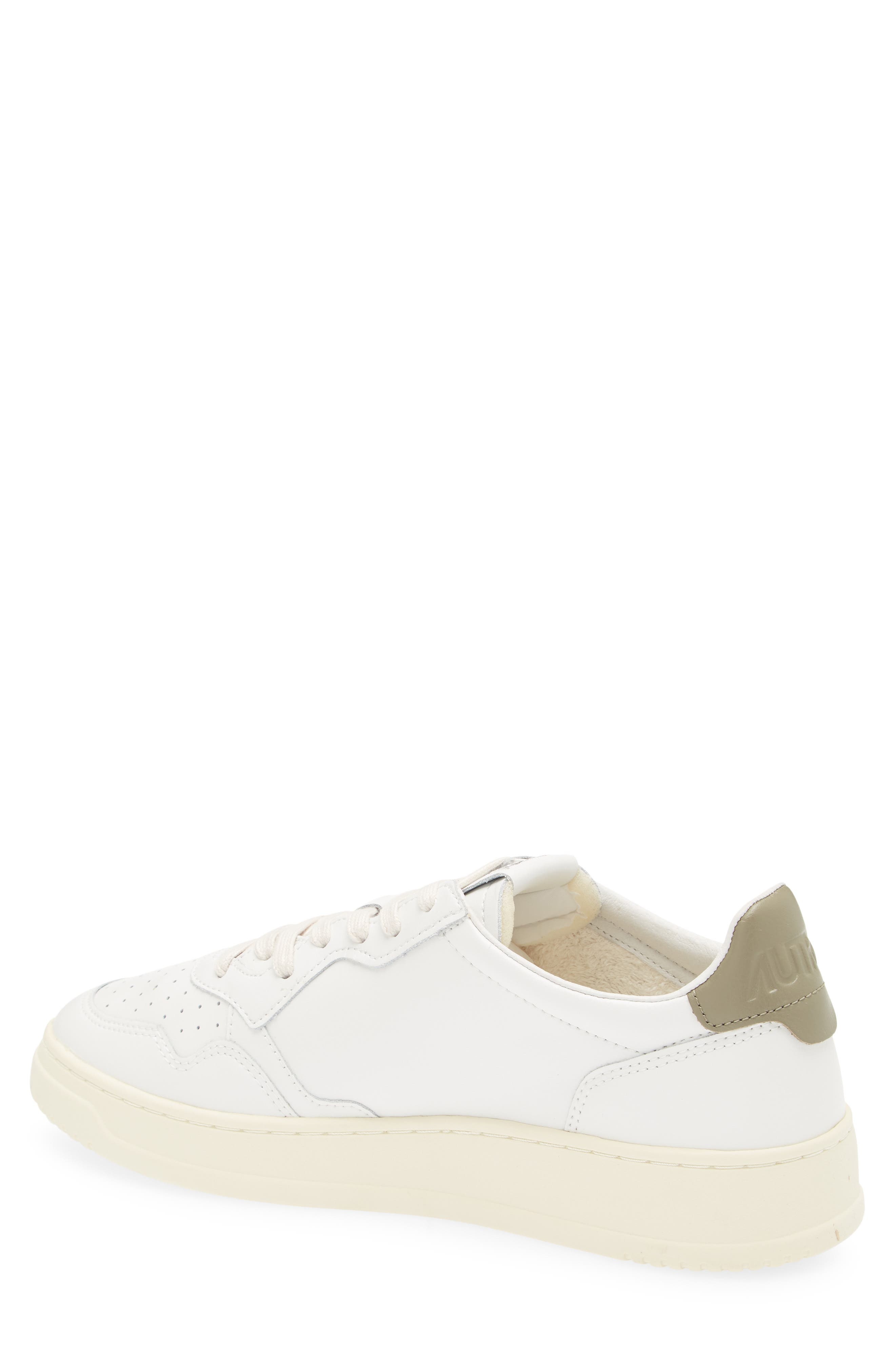 AUTRY Medalist Low Sneaker in White Leather/Red at Nordstrom - 2
