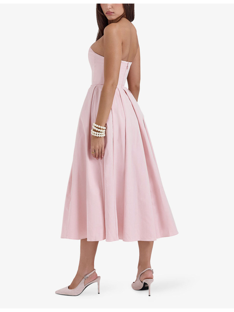 Contessa Strapless Corset Woven Midi Dress 4