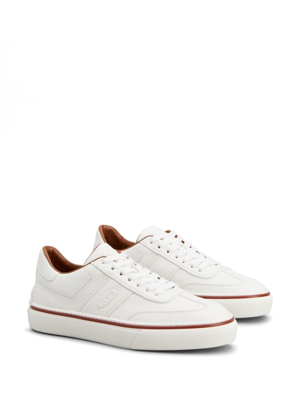 logo-debossed leather sneakers - 2