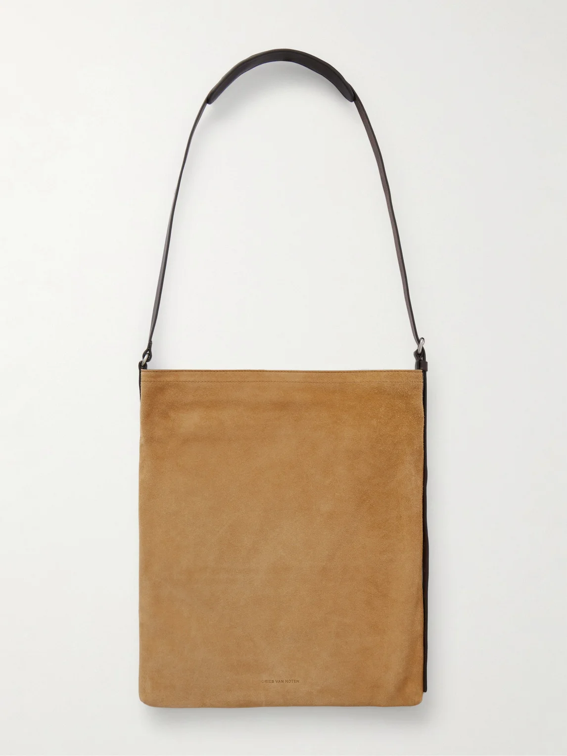 Leather-Trimmed Suede Messenger Bag - 1