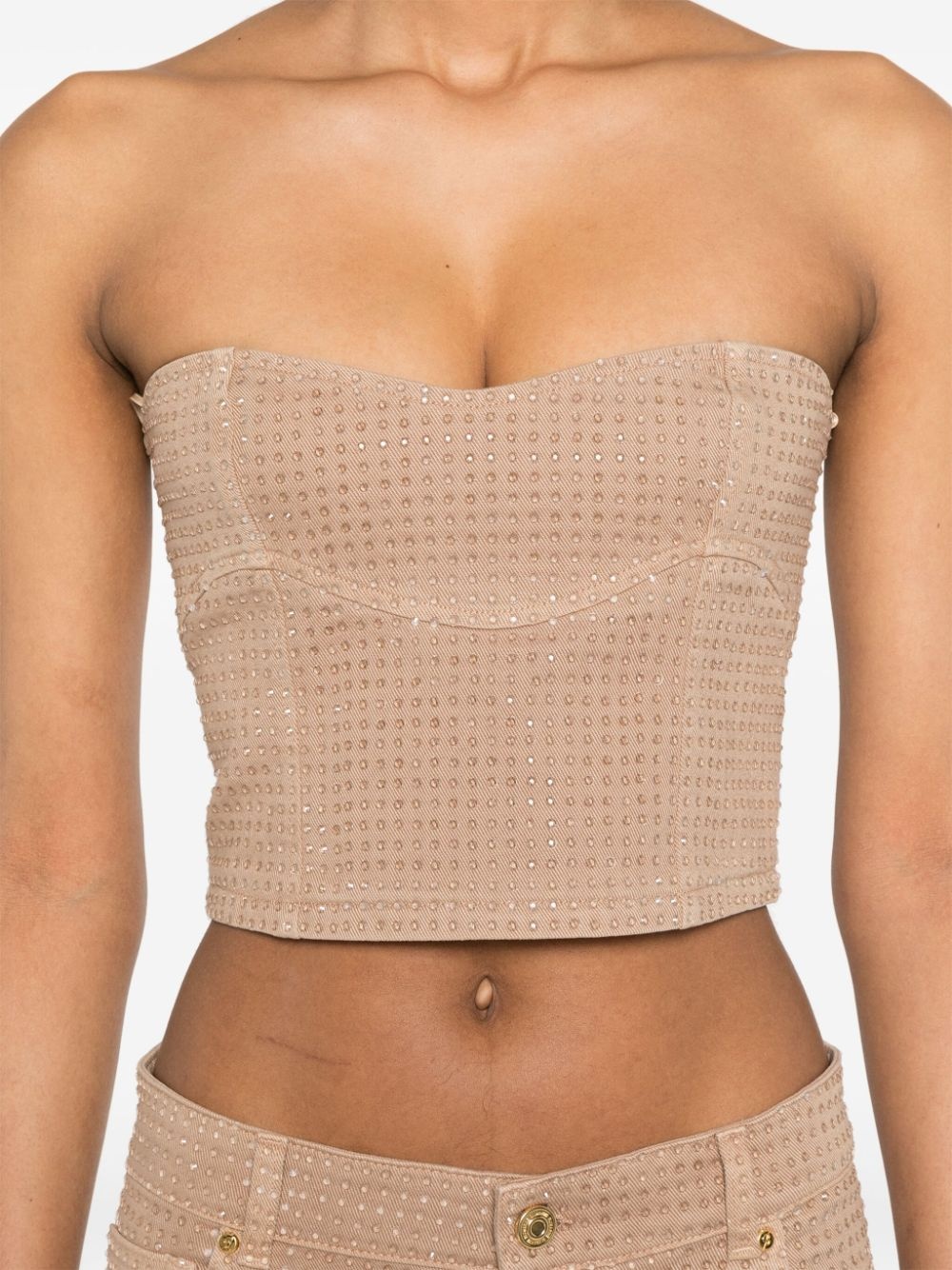 crustal-embellished strapless top - 5