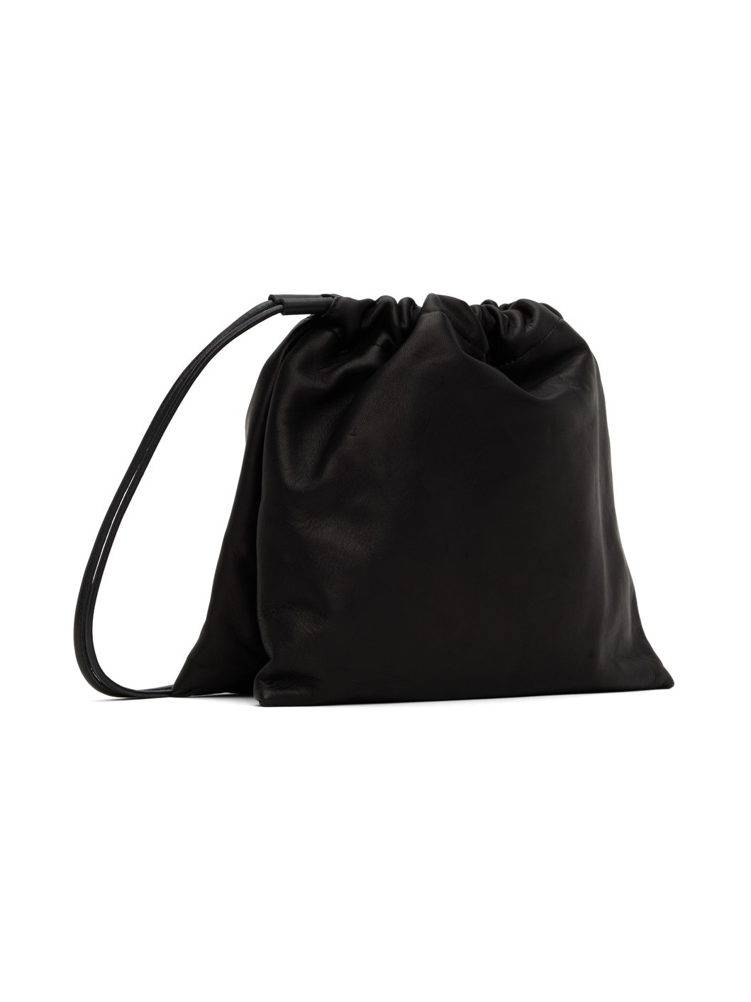 Black Soft Leather Metal Clasp Pochette Bag - 3