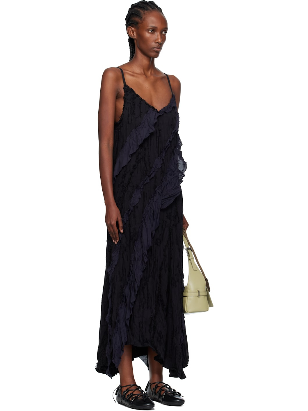 Black Ruffle Maxi Dress - 2