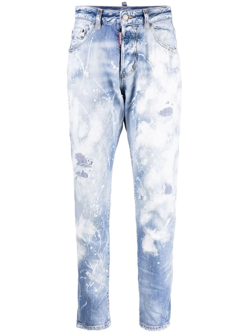 paint splatter tapered jeans 1