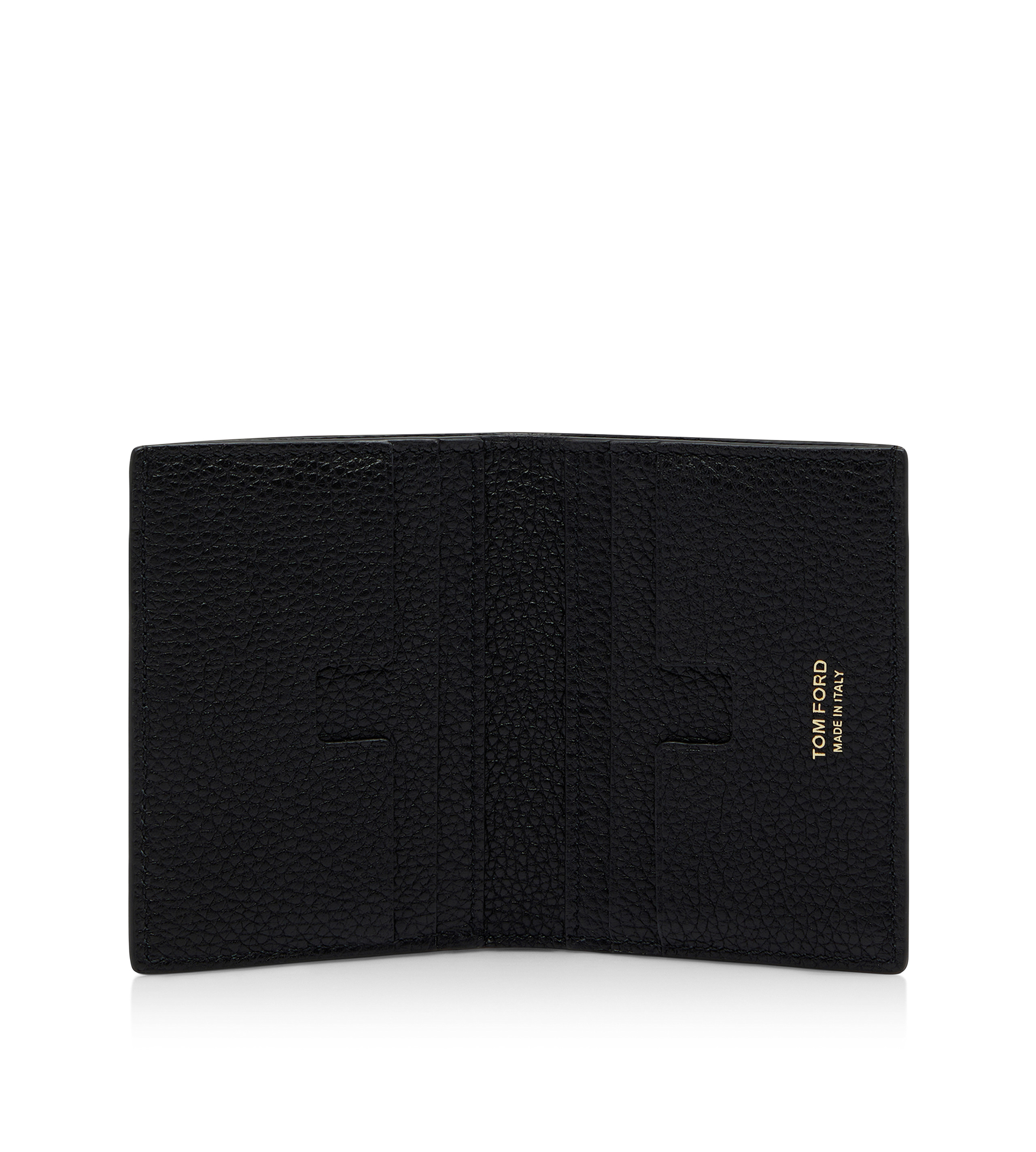 GRAIN LEATHER FOLDING CARDHOLDER - 2