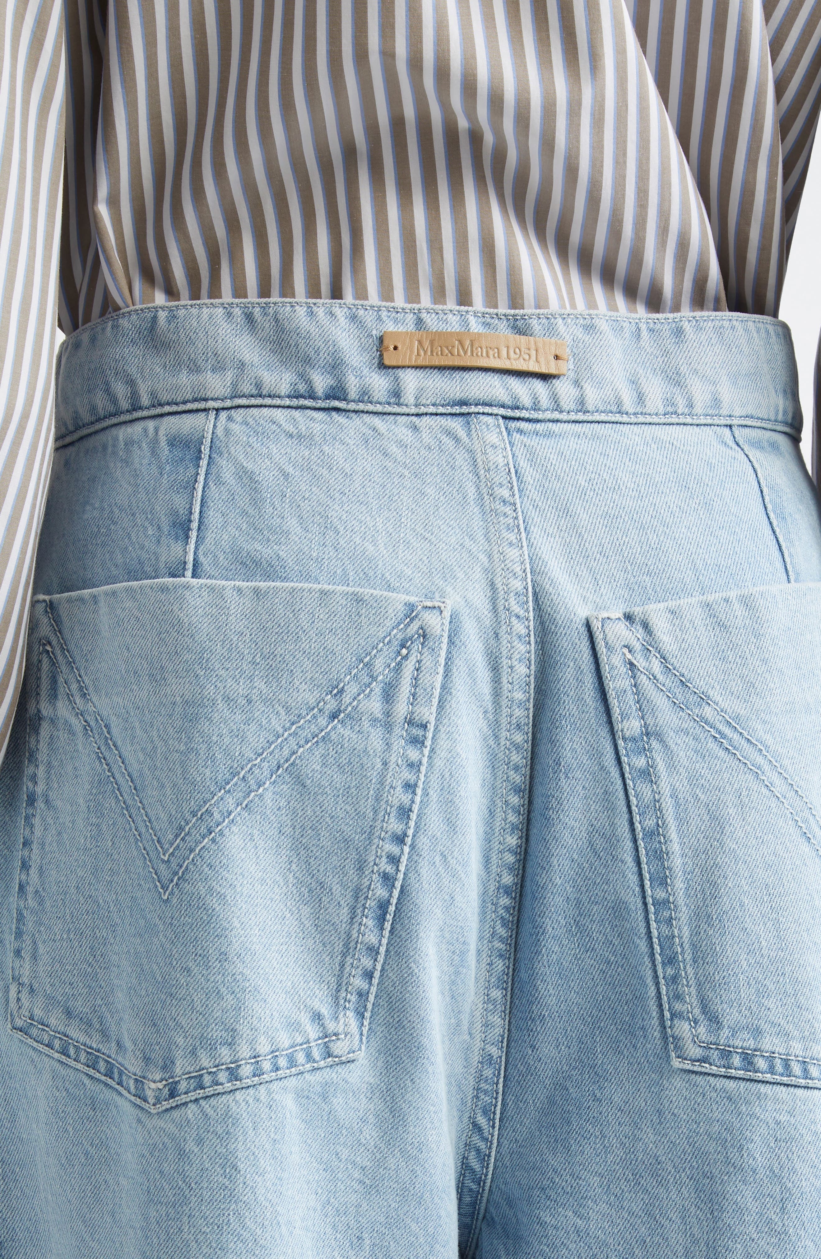 Max Mara Affari Wide Leg Jeans in Light Blue at Nordstrom - 5