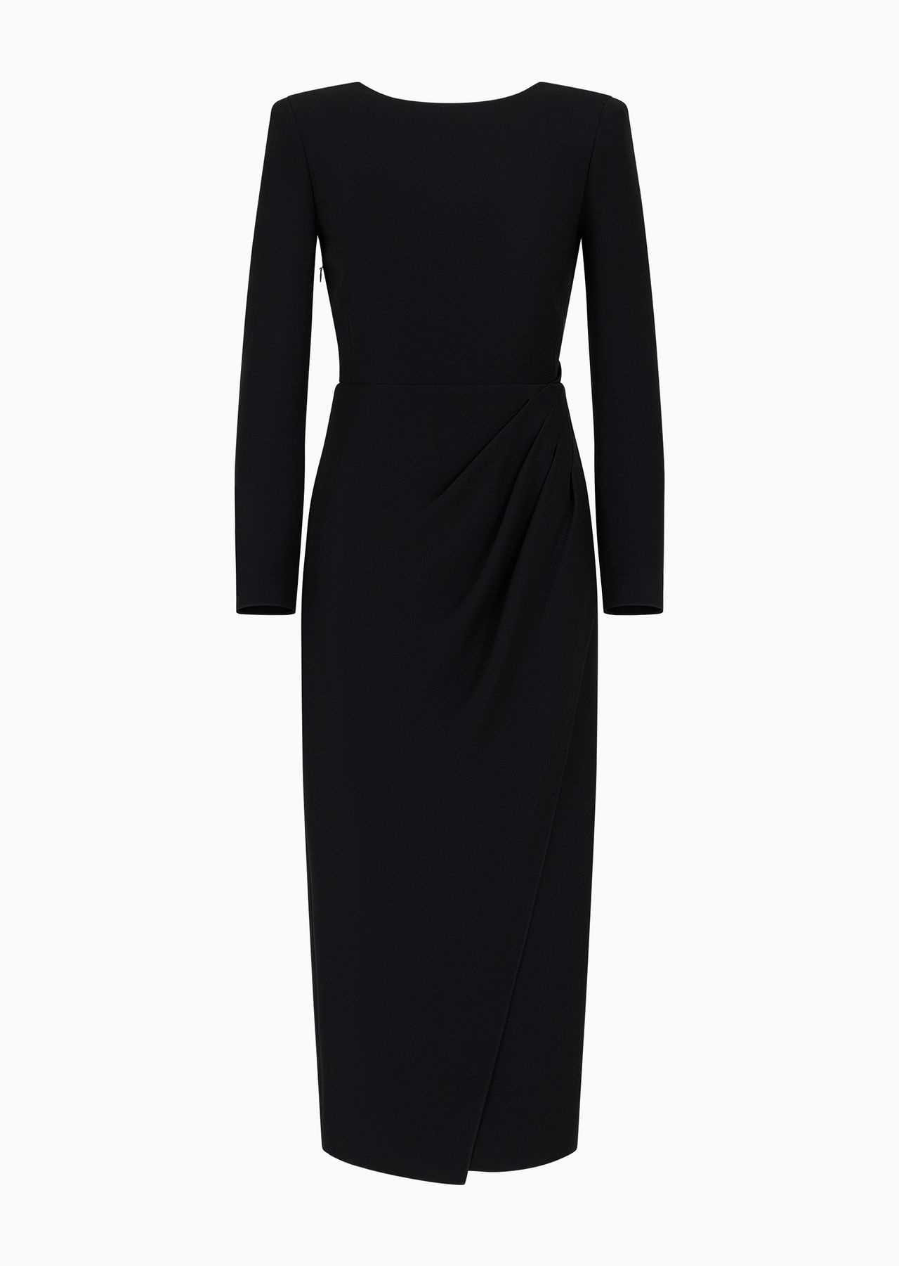 Techno cady midi dress with side draping - 1