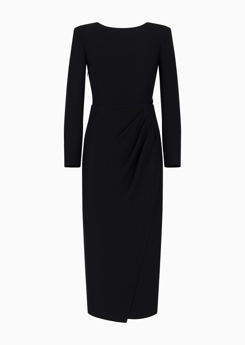 Techno cady midi dress with side draping 1
