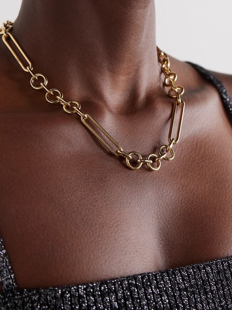 FOUNDRAE Oversized Mixed Clip 18-karat Recycled Gold Necklace outlook