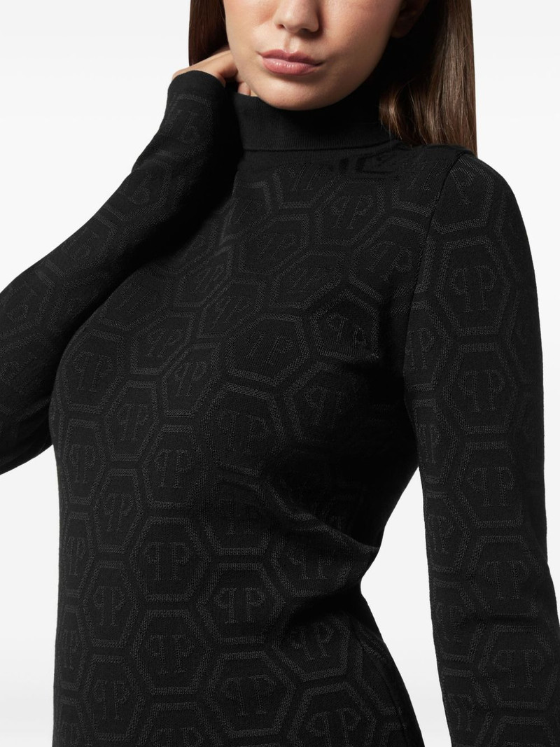 logo-pattern turtleneck sweater 4
