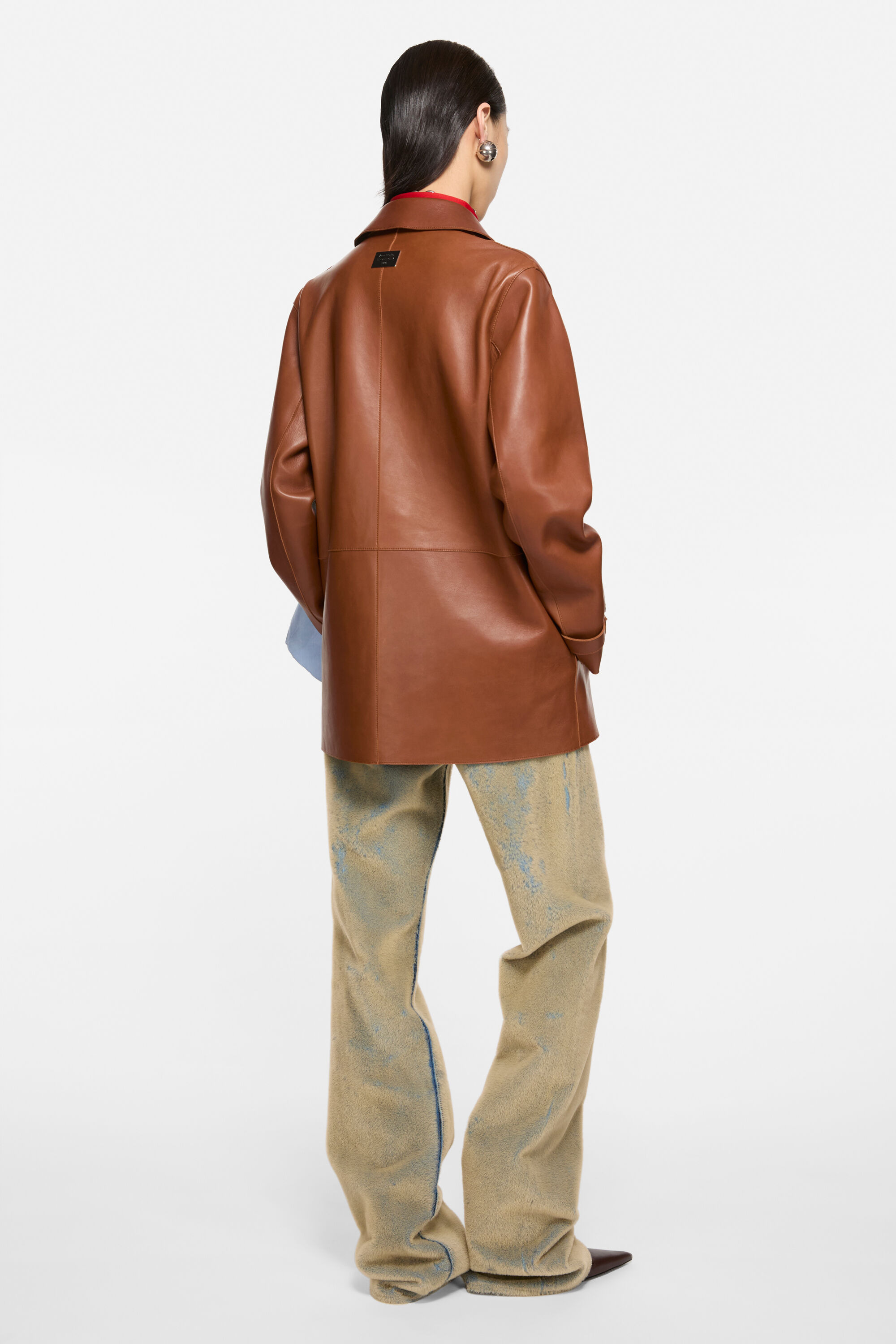 Leather coat - Cognac brown - 4