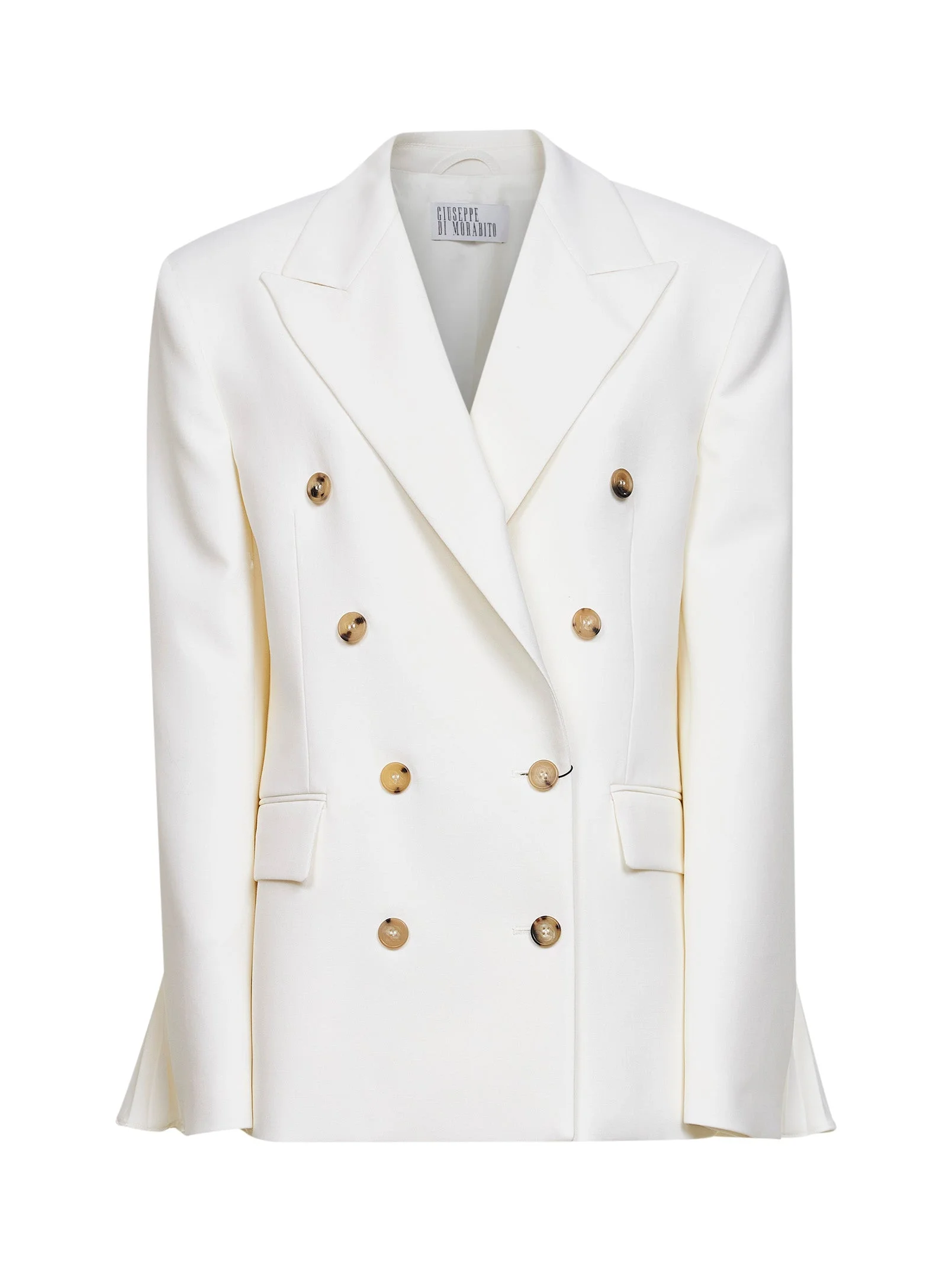 White virgin wool double-breasted blazer - 1
