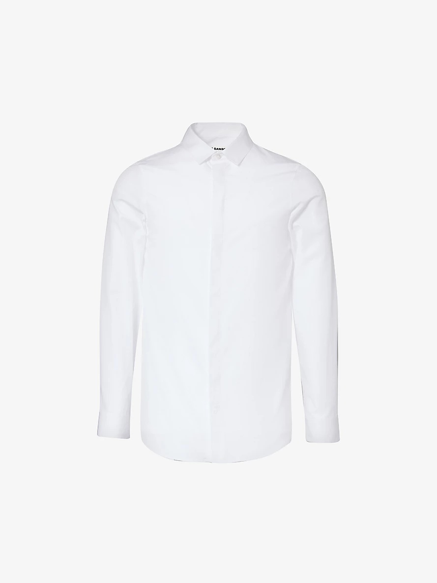 Monday curved-hem slim-fit cotton shirt - 1