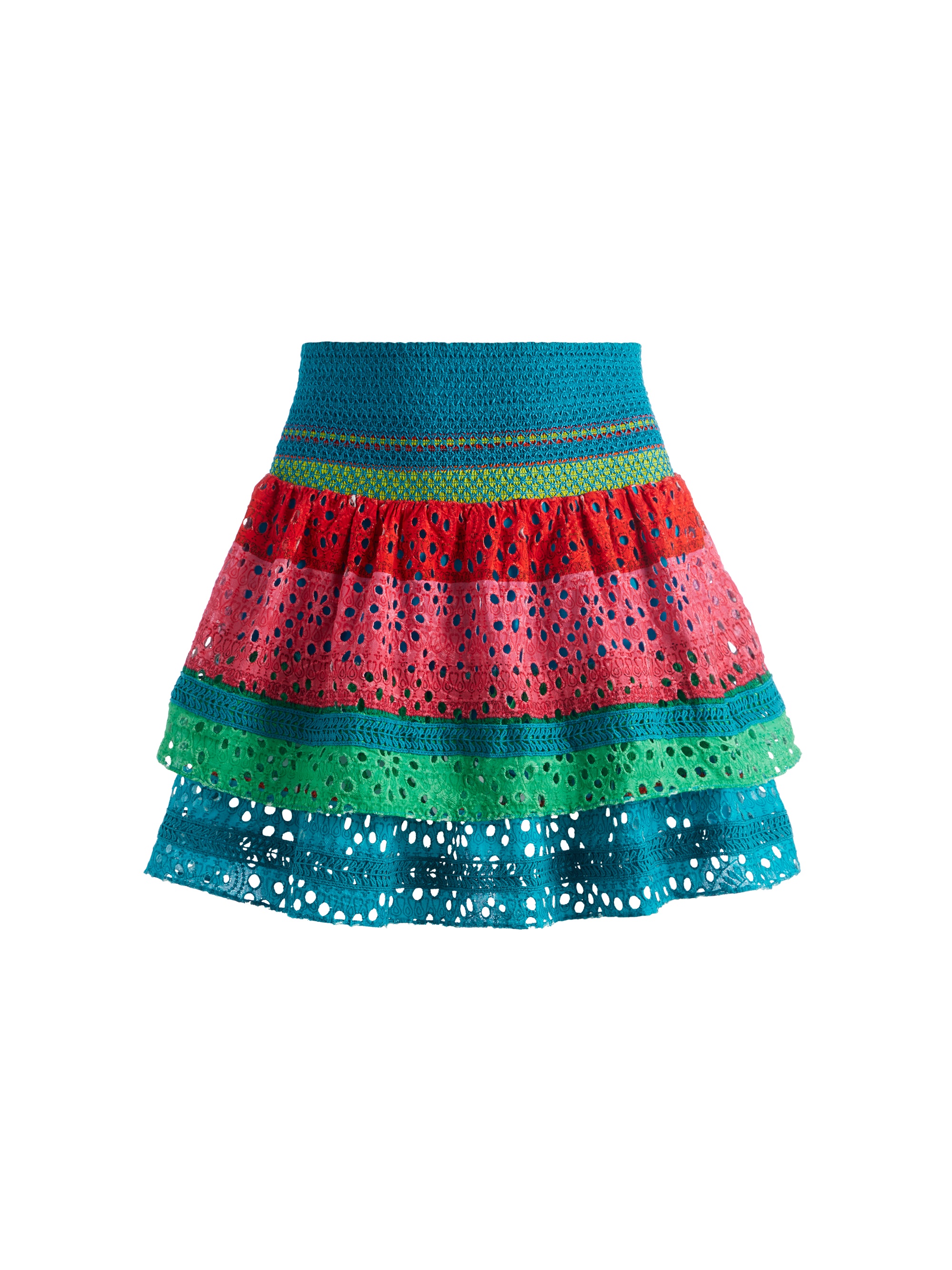 BETHIE SMOCKED TIERED MINI SKIRT - 1