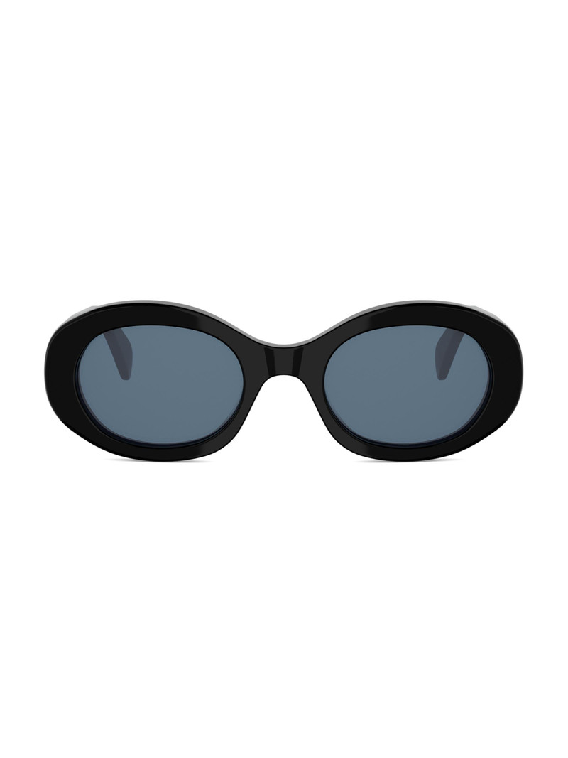 Women's Triomphe 52MM Oval Sunglasses - Shiny Black Blue - 1