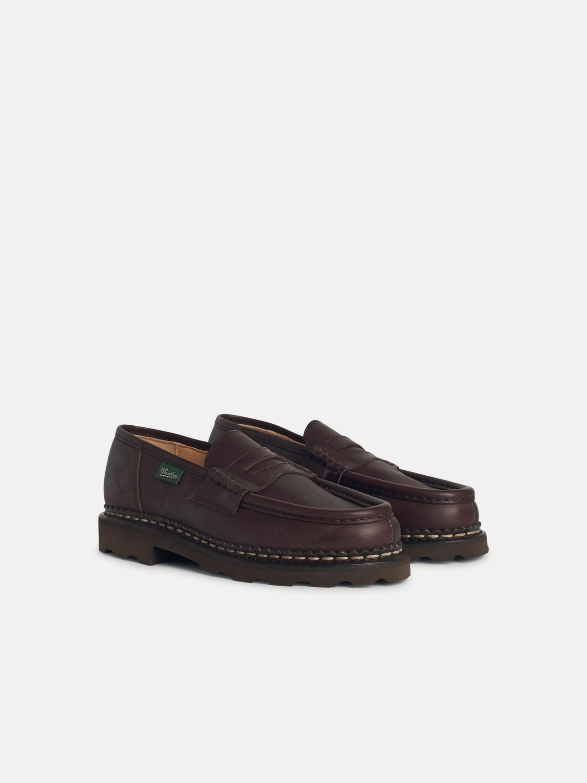 'REMIS' BROWN LEATHER LOAFERS - 2
