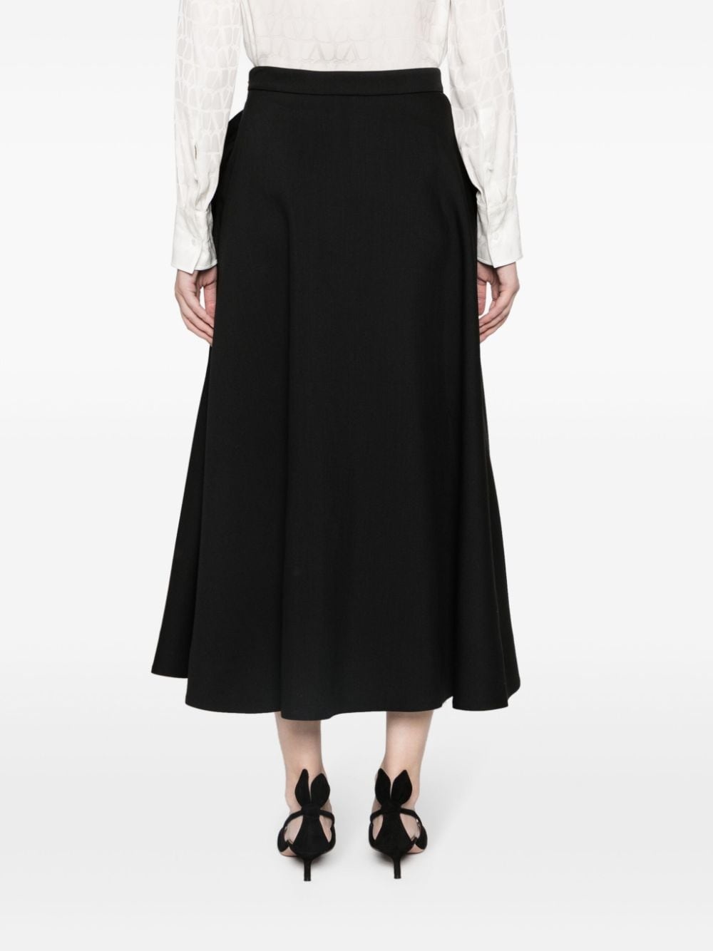 floral-appliquÃ© flared A-line skirt - 4