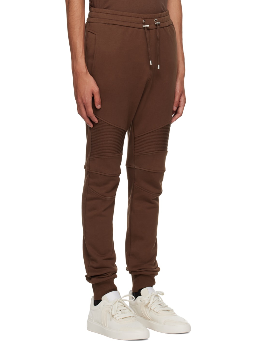 Brown Flocked Sweatpants - 2