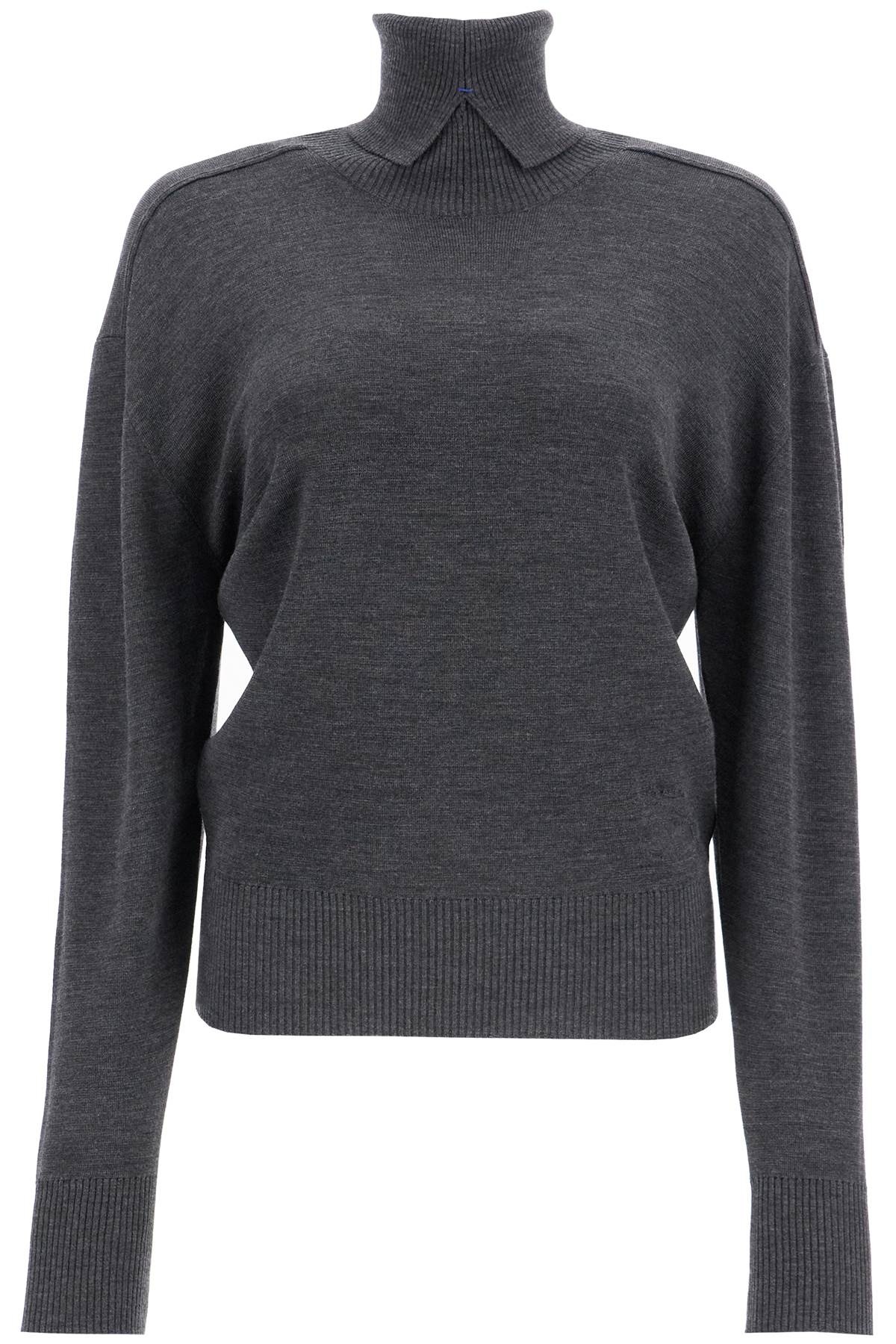 HIGH-NECK WOOL PULLOVER SWEATER - 1