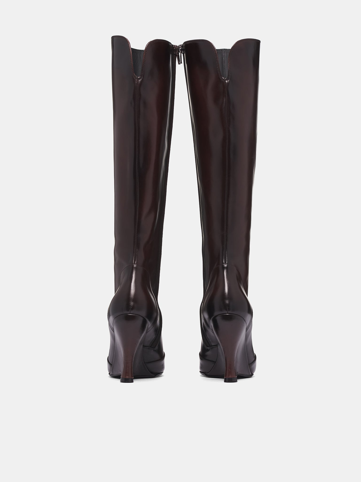 Brown Calf-High Leather Sabaton Boots - 4
