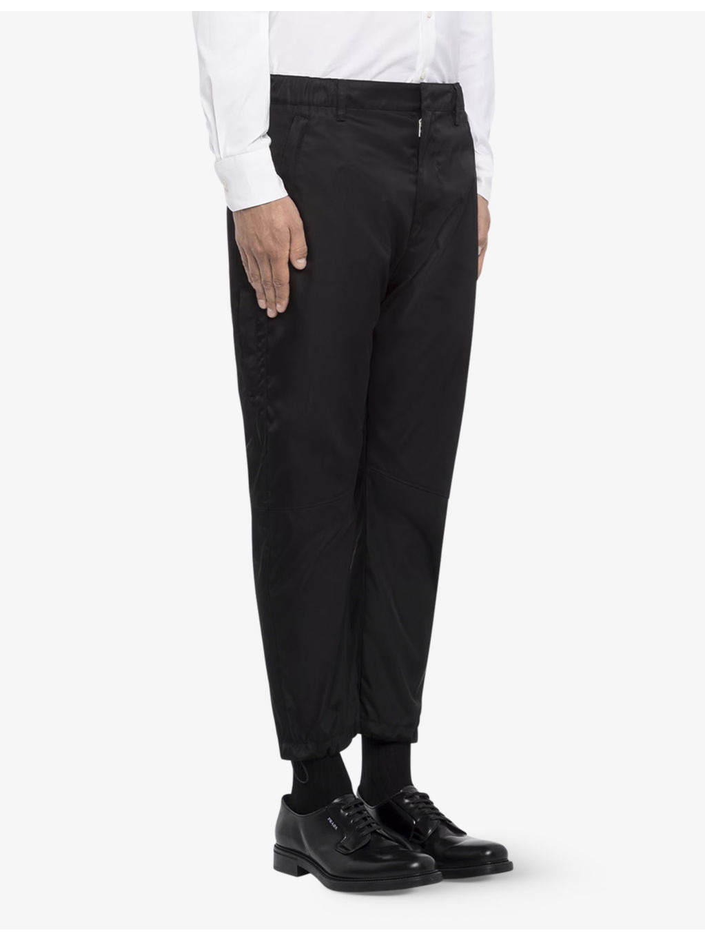 Brand-plaque drawstring-hem skinny-fit slim-leg Re-Nylon trousers - 3