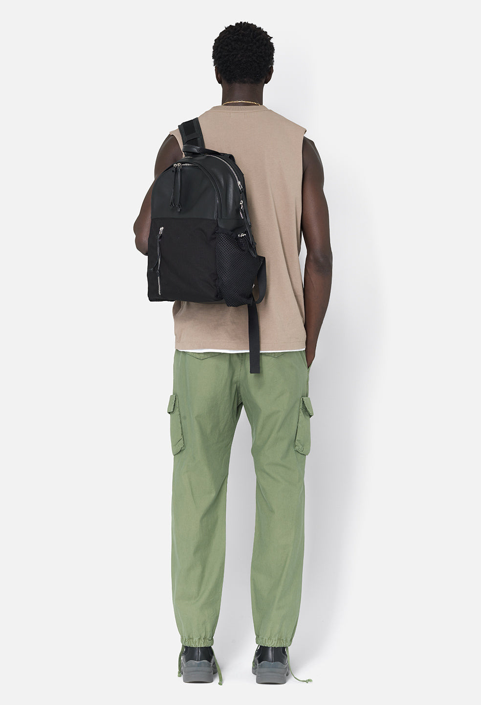 BACK SATEEN CARGO PANTS - 5
