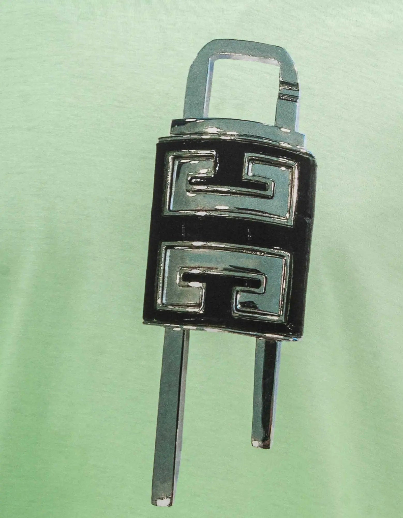 Givenchy Green 4G Padlock Print T-Shirt - 3