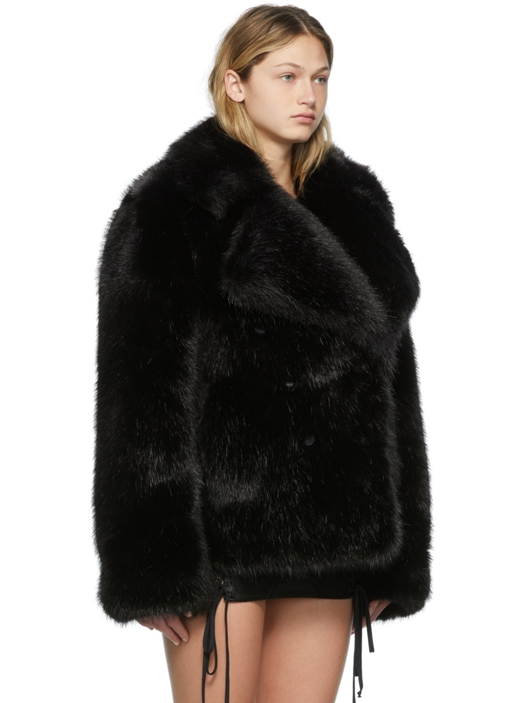 Black Faux-Mink Jacket - 2