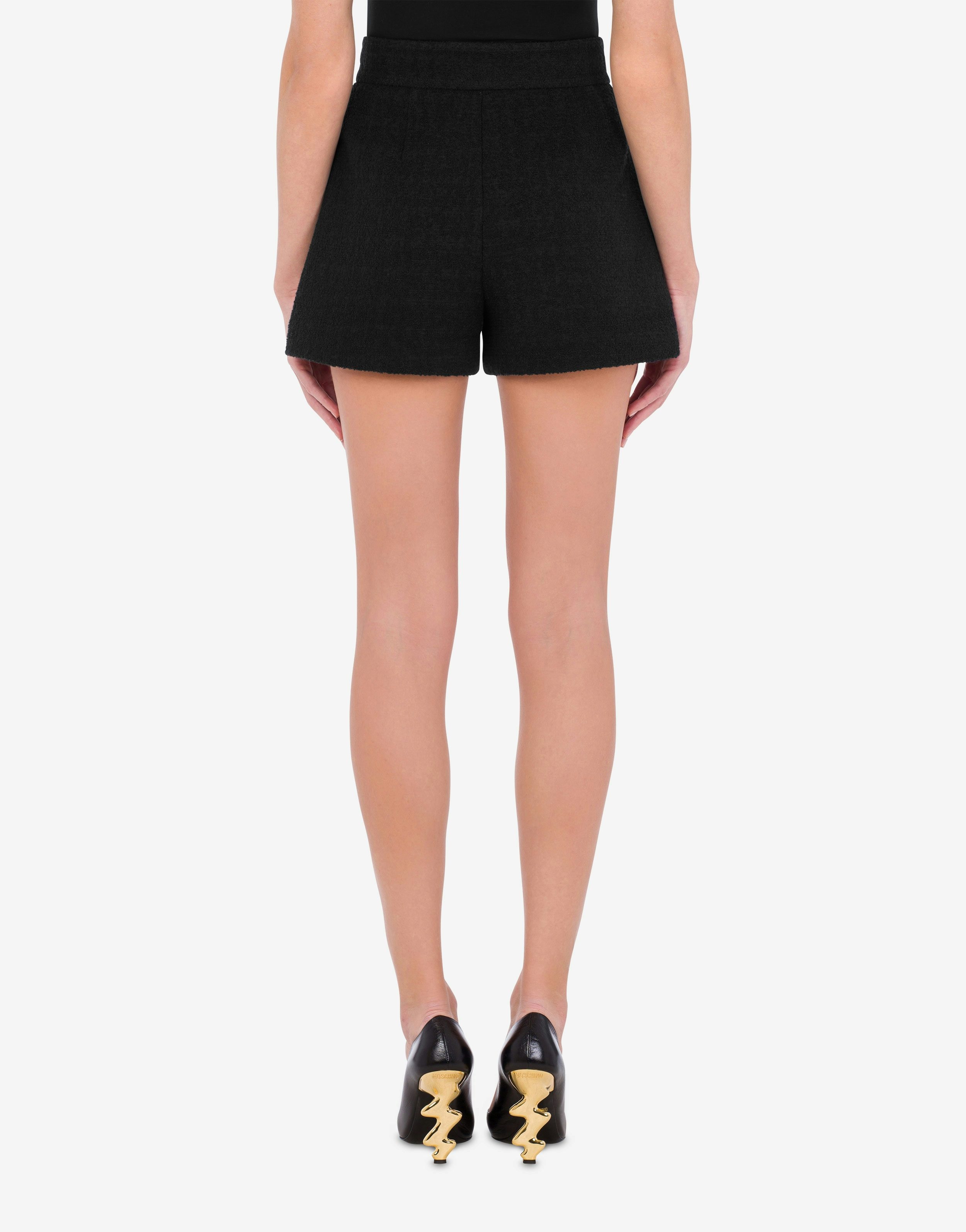 HEART BUTTONS BOUCLÉ SHORTS - 3