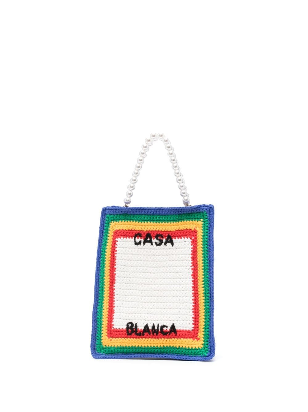 CASABLANCA Mini Rainbow Crochet Tote Bag