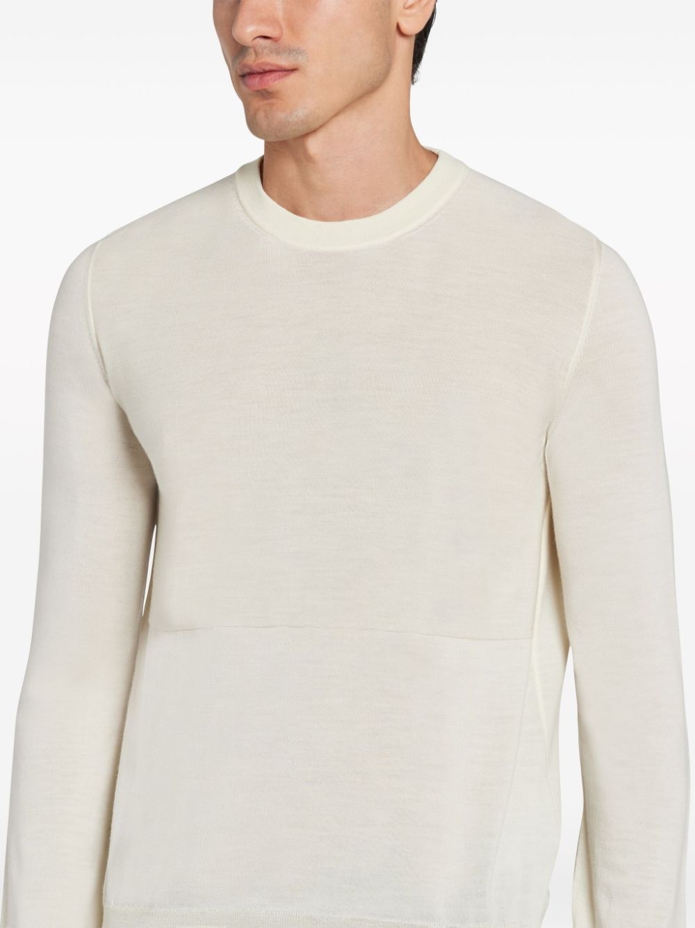 crew-neck virgin wool jumper - 5