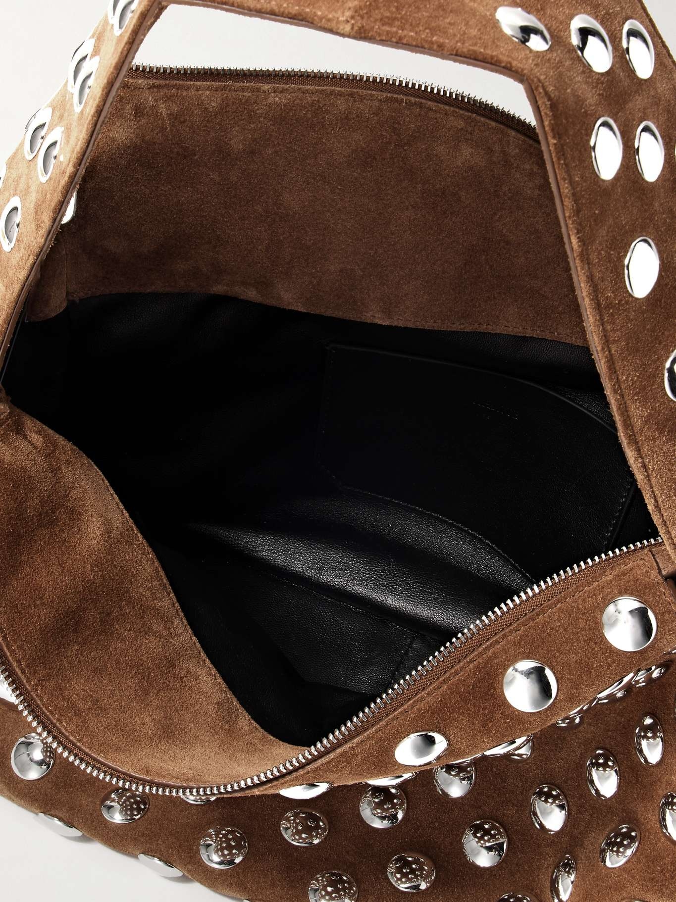 Elena medium studded suede shoulder bag - 5