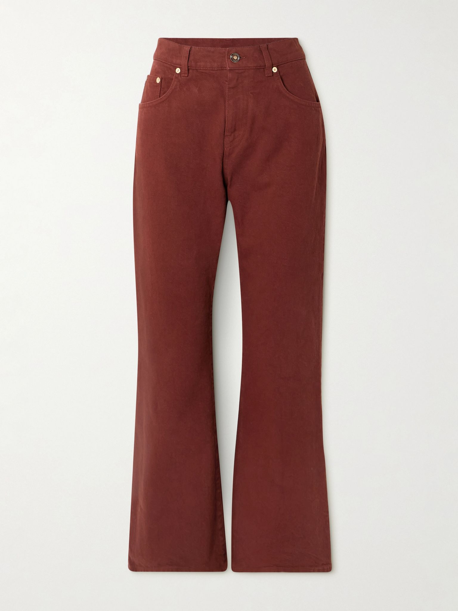 Ezra high-rise bootcut recycled jeans Burgundy - 1