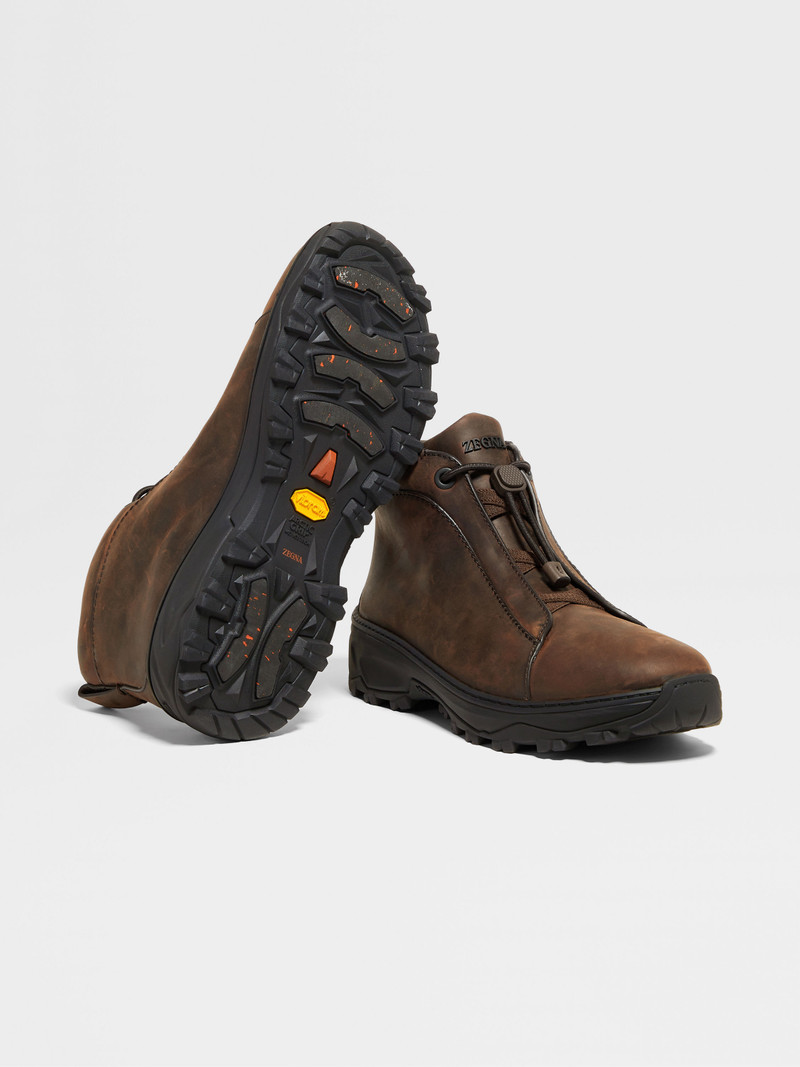 BROWN LEATHER TRIPLE STITCH™ VETTA SNEAKERS 5