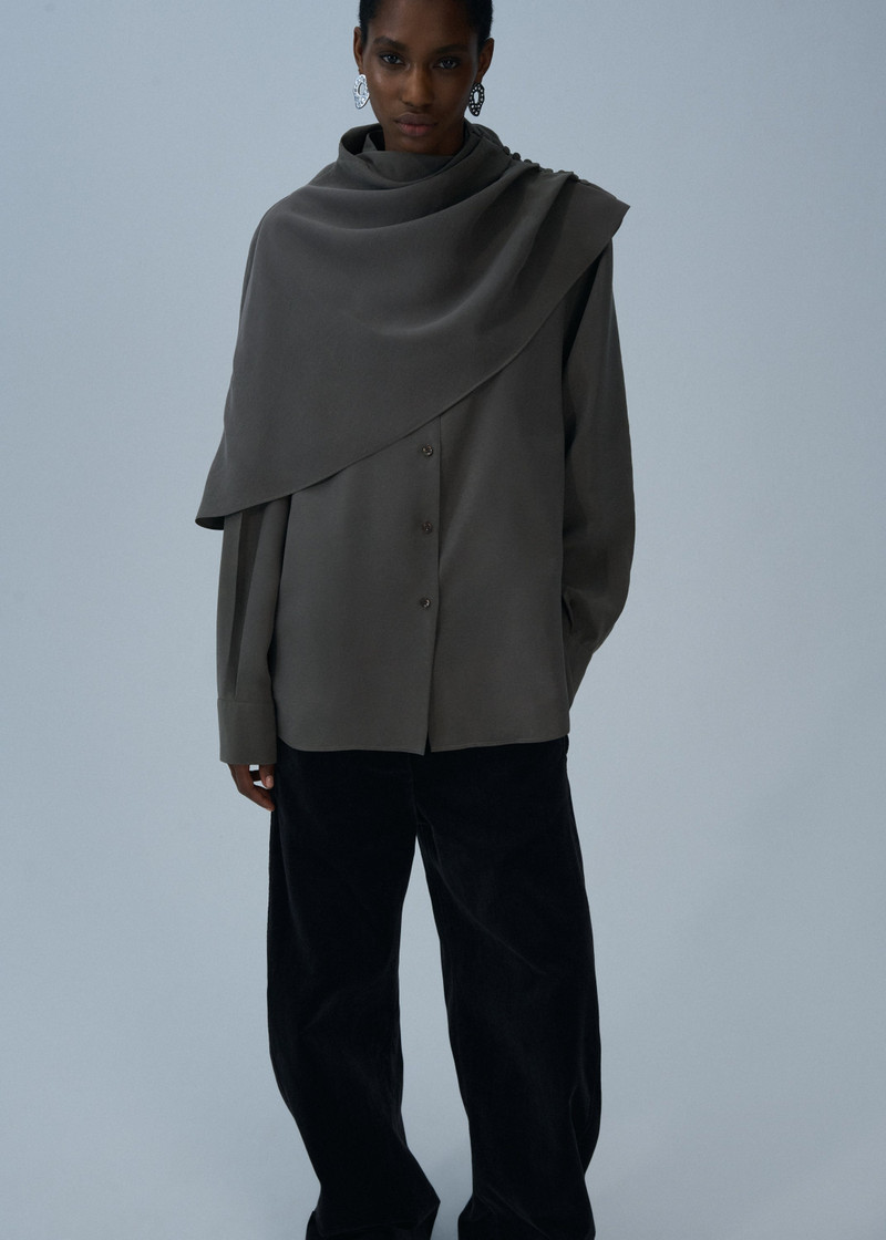 MAGDA BUTRYM Classic oversized shirt in dark grey outlook