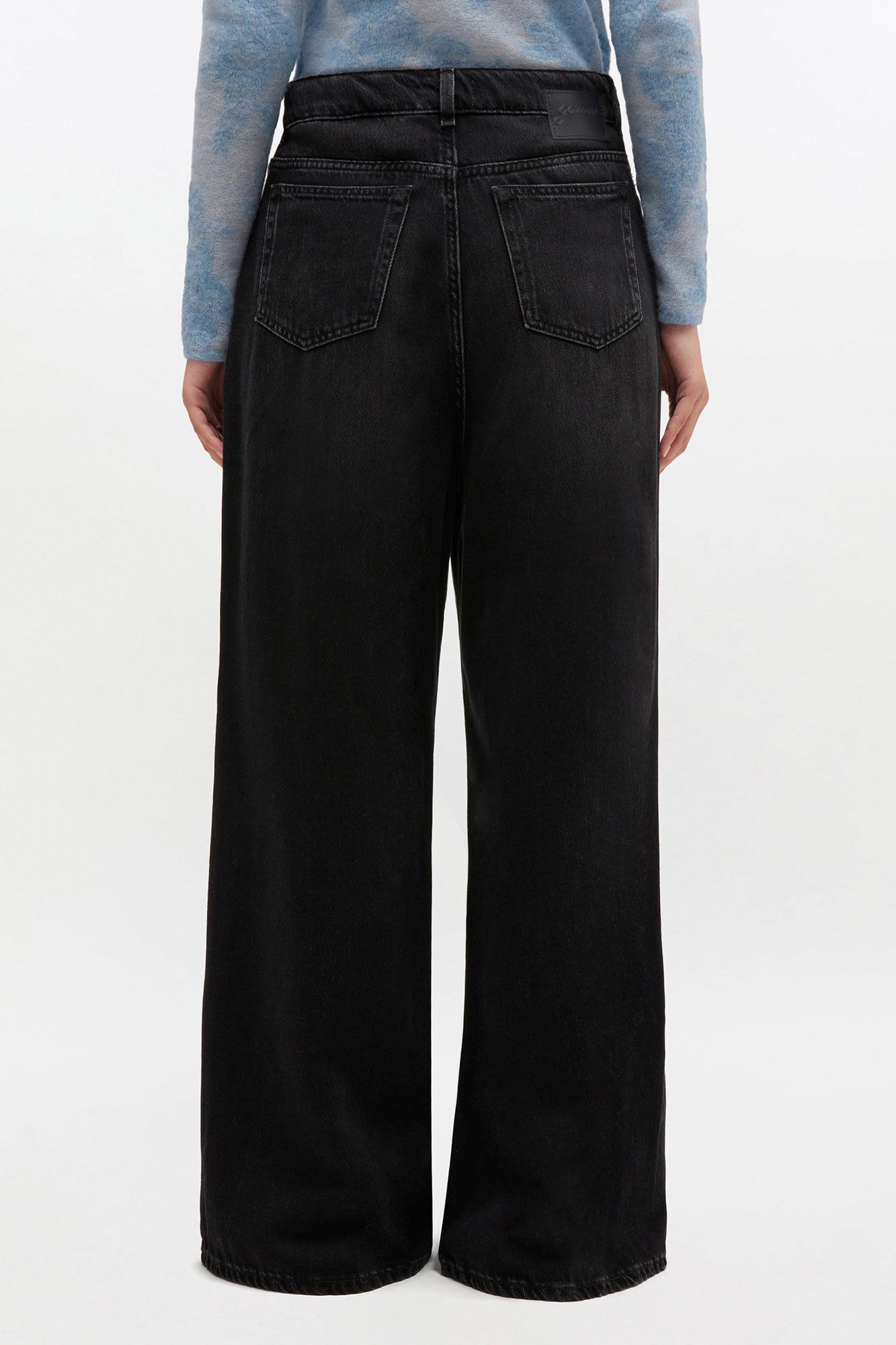 BLACK WASHED BAGGY JEANS - 4