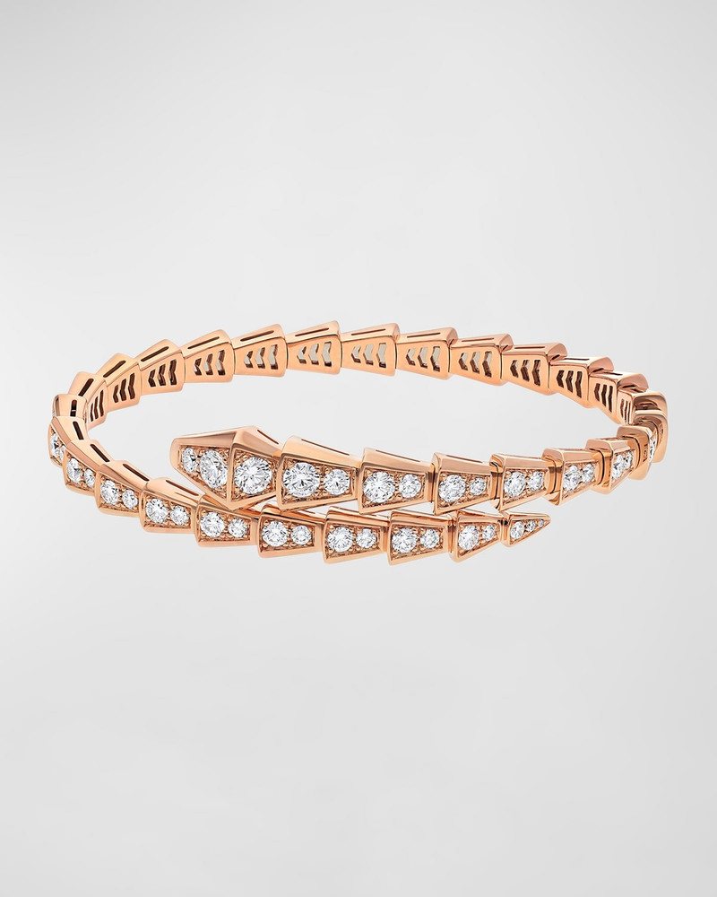 Serpenti 18K Rose Gold Diamond Pavé Thin Bracelet 3