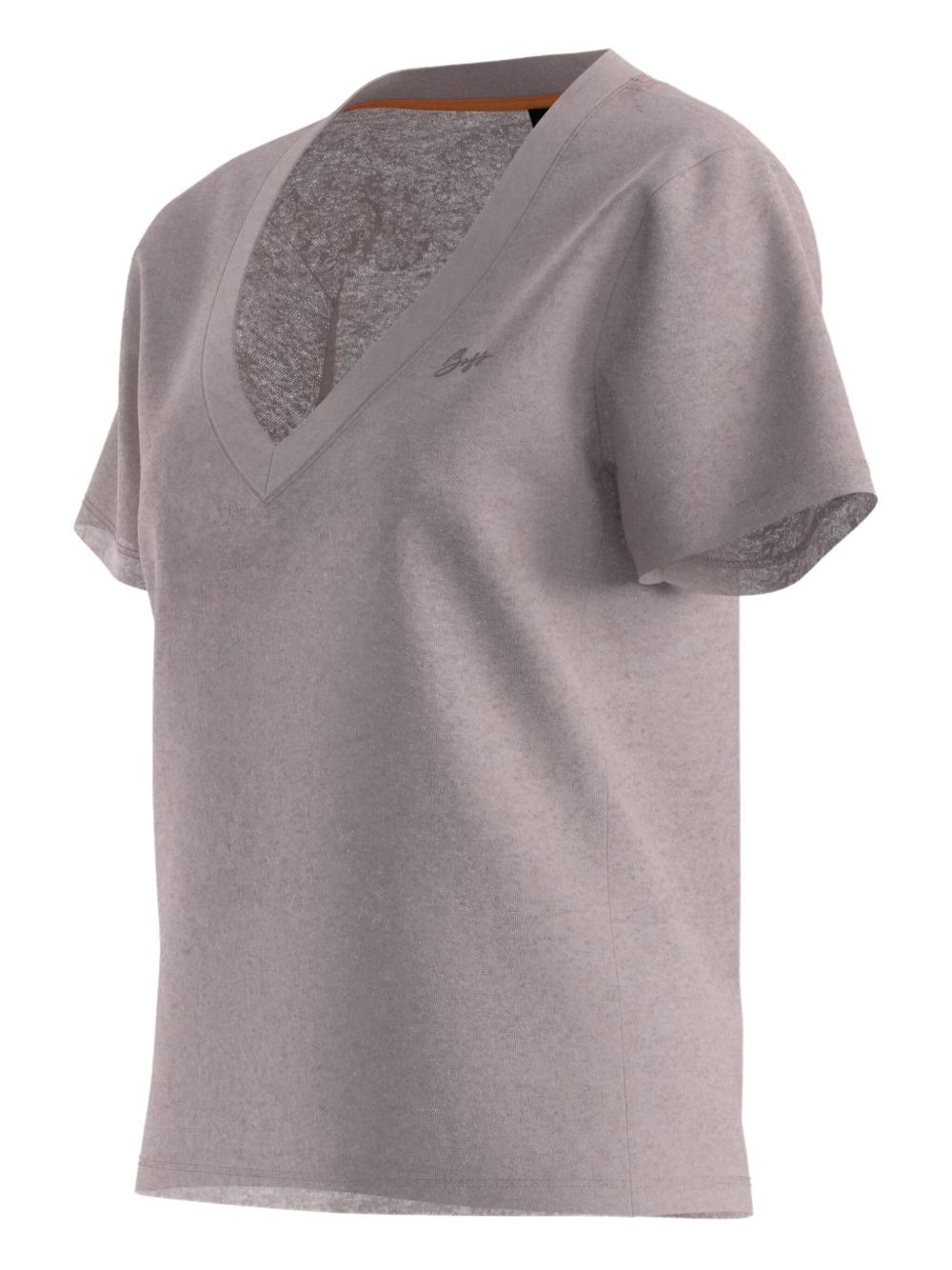 V-neck linen T-shirt - 3