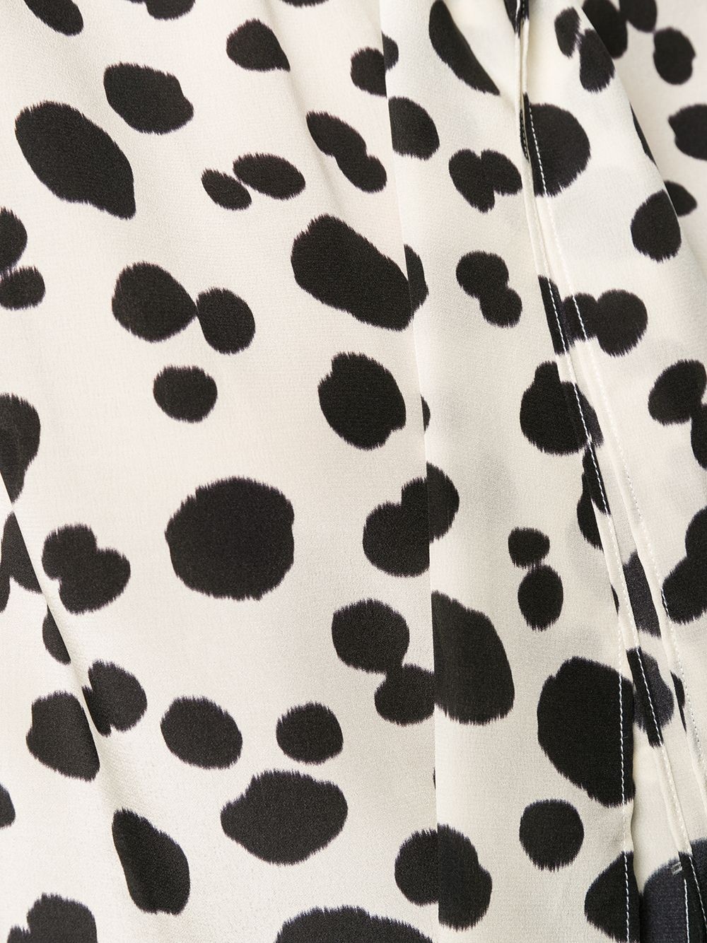 dalmatian spot pussy bow silk blouse - 5