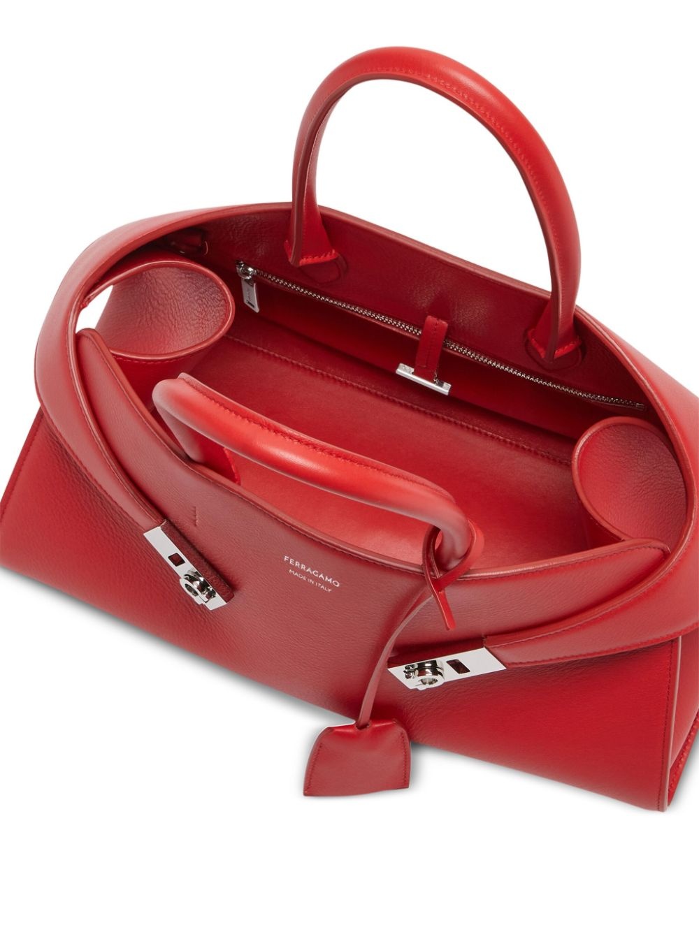 Hug leather tote bag - 7