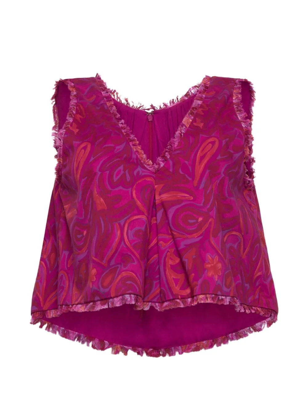 Ibbie Paisley Bloom frayed-edge blouse - 1