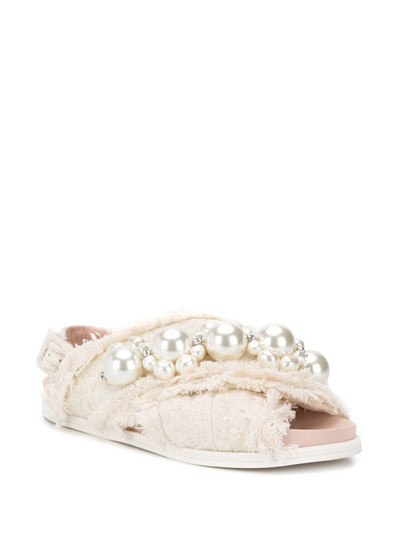 Simone Rocha pearl-embellished crossover sandals outlook