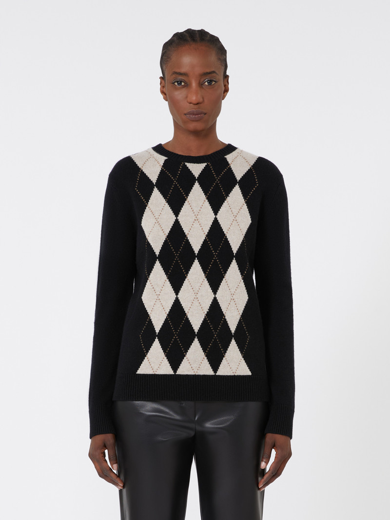 SOPRANO Argyle wool and cashmere sweater 3