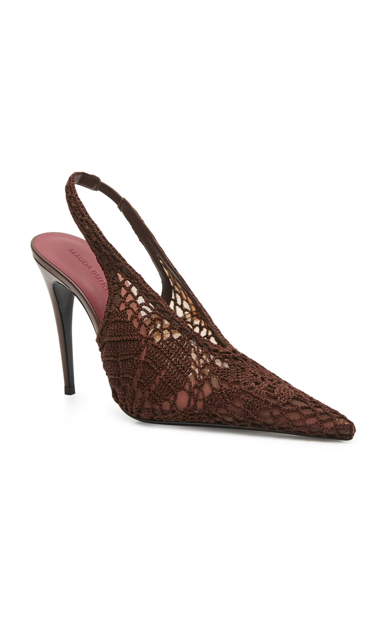 Slingback Crochet Pumps brown - 3