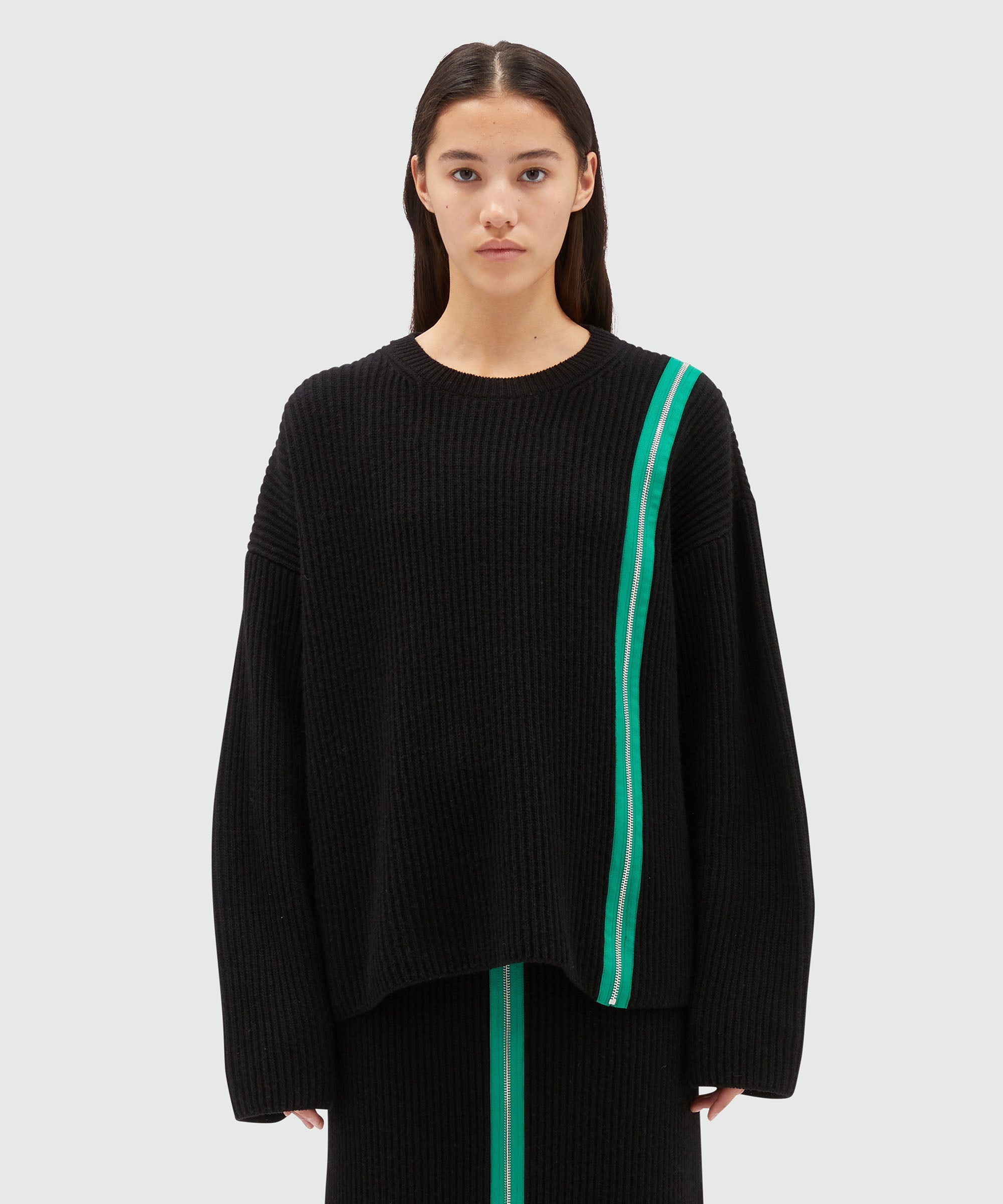Blended wool ribbed sweater - 2