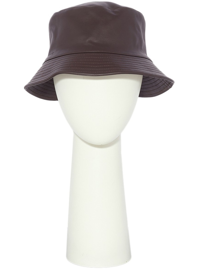 Lambskin leather bucket hat 1
