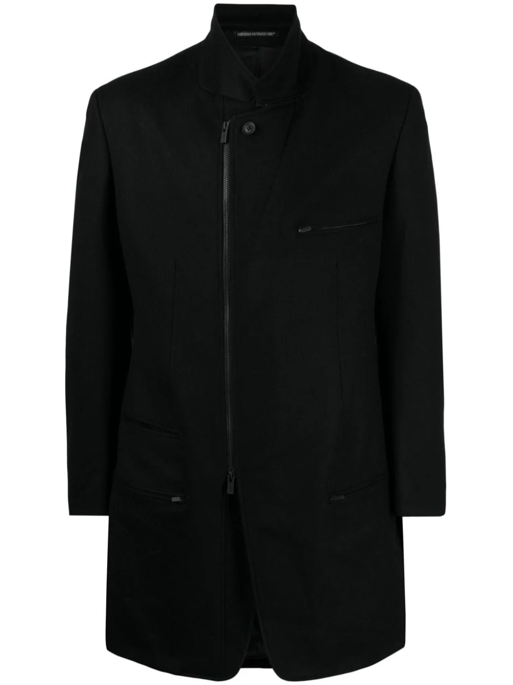 off-centre wool coat - 1